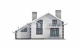 180-001-П Проект двухэтажного дома с мансардой, гараж, простой дом из газосиликатных блоков, House Expert