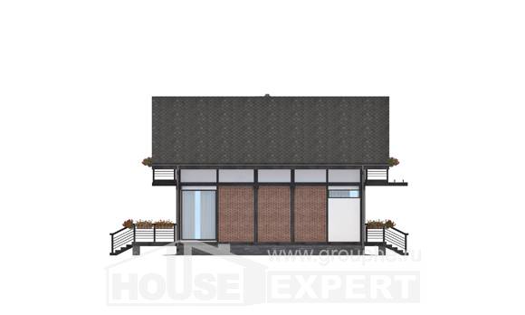 170-007-П Проект двухэтажного дома с мансардным этажом, компактный домик из бревен, House Expert