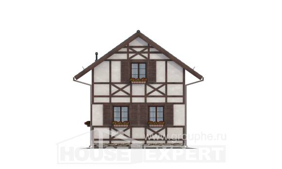 060-002-П Проект двухэтажного дома с мансардой, крохотный загородный дом из дерева, House Expert