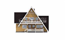 155-008-П Проект двухэтажного дома с мансардой, компактный коттедж из бревен, House Expert