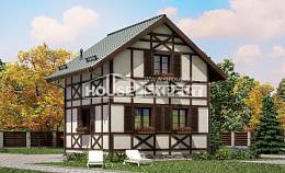 060-002-П Проект двухэтажного дома мансардой, миниатюрный домик из бревен, House Expert