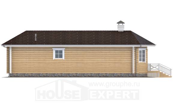 095-001-Л Проект одноэтажного дома, экономичный загородный дом из бревен, House Expert