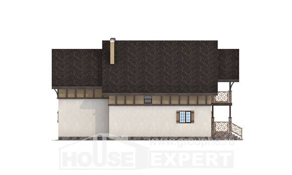 180-014-Л Проект двухэтажного дома с мансардным этажом, простой коттедж из теплоблока, House Expert