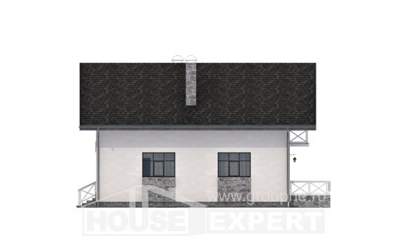 155-001-Л Проект двухэтажного дома с мансардным этажом и гаражом, красивый коттедж из газобетона, House Expert