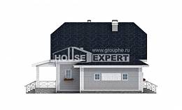 160-006-Л Проект двухэтажного дома с мансардным этажом и гаражом, экономичный коттедж из керамзитобетонных блоков, House Expert