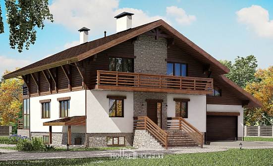 420-001-П Проект трехэтажного дома с мансардным этажом и гаражом, большой загородный дом из кирпича, House Expert