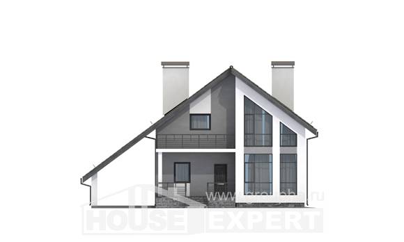 170-009-Л Проект двухэтажного дома мансардный этаж, гараж, классический домик из газосиликатных блоков, House Expert