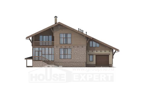420-001-Л Проект трехэтажного дома мансардный этаж, гараж, красивый загородный дом из кирпича, House Expert