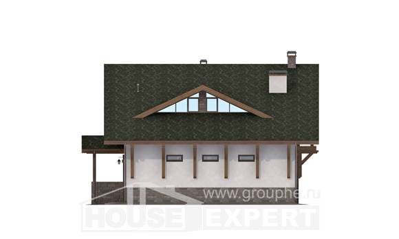 190-007-П Проект двухэтажного дома с мансардным этажом и гаражом, просторный загородный дом из кирпича, House Expert