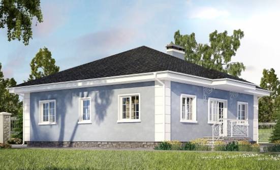 100-001-П Проект одноэтажного дома, небольшой загородный дом из газосиликатных блоков, House Expert