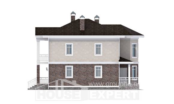 120-001-Л Проект двухэтажного дома, недорогой загородный дом из теплоблока, House Expert
