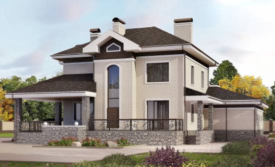 365-001-Л Проект трехэтажного дома, гараж, огромный домик из кирпича, House Expert