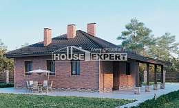 070-006-Л Проект одноэтажного дома, доступный коттедж из бризолита, House Expert