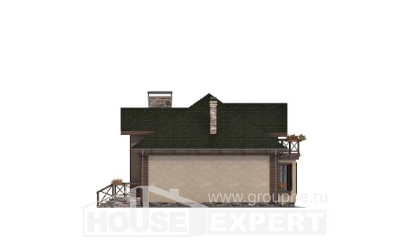180-010-П Проект двухэтажного дома мансардой и гаражом, средний дом из керамзитобетонных блоков, House Expert