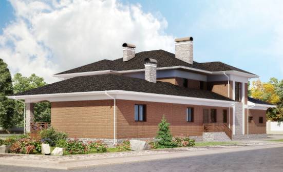 520-002-Л Проект трехэтажного дома, гараж, уютный коттедж из арболита | Проекты домов от House Expert