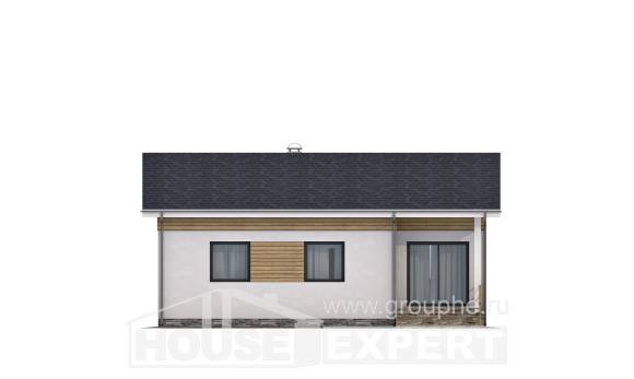 080-004-П Проект одноэтажного дома, миниатюрный загородный дом из газосиликатных блоков, House Expert