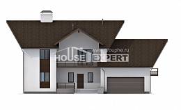 300-002-П Проект двухэтажного дома мансардой и гаражом, просторный дом из пеноблока, House Expert