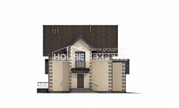 160-004-П Проект двухэтажного дома мансардой, гараж, бюджетный домик из бризолита, House Expert
