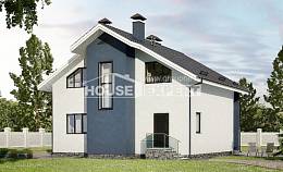 150-005-П Проект двухэтажного дома с мансардным этажом, красивый коттедж из бризолита, House Expert