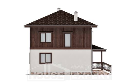 100-006-Л Проект двухэтажного дома, бюджетный домик из бризолита, House Expert