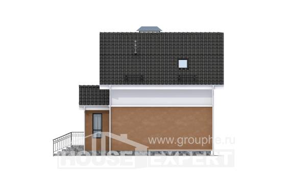 070-001-Л Проект двухэтажного дома мансардный этаж, миниатюрный загородный дом из пеноблока, House Expert