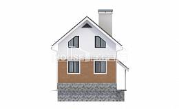 100-005-Л Проект двухэтажного дома мансардой, классический загородный дом из арболита, House Expert