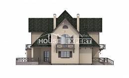 350-001-П Проект двухэтажного дома с мансардой, гараж, красивый домик из керамзитобетонных блоков, House Expert