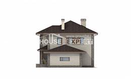 185-004-П Проект двухэтажного дома и гаражом, классический загородный дом из блока, House Expert