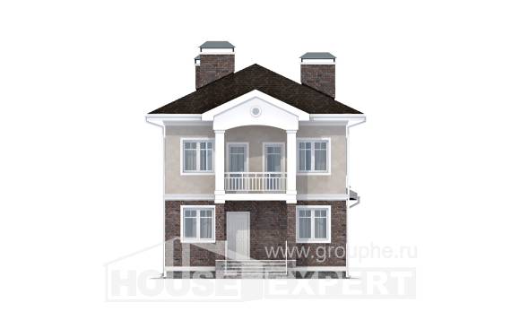 120-001-Л Проект двухэтажного дома, красивый загородный дом из твинблока, House Expert