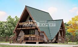 070-003-П Проект двухэтажного дома мансардный этаж, крохотный загородный дом из дерева, House Expert