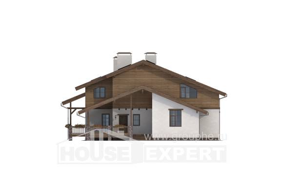 210-006-П Проект двухэтажного дома с мансардным этажом, уютный домик из кирпича, House Expert
