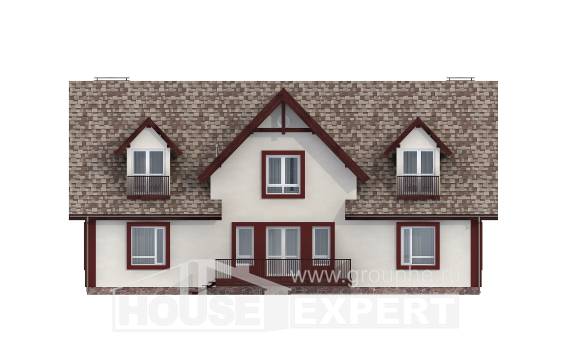 300-008-Л Проект двухэтажного дома мансардный этаж, гараж, огромный дом из бризолита, House Expert