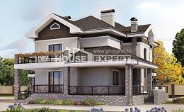 365-001-Л Проект трехэтажного дома, гараж, просторный дом из кирпича, House Expert