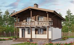 150-016-Л Проект двухэтажного дома с мансардой, классический коттедж из керамзитобетонных блоков, House Expert