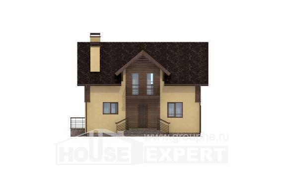 150-009-Л Проект двухэтажного дома с мансардой, доступный загородный дом из твинблока, House Expert
