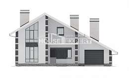 190-008-П Проект двухэтажного дома мансардой, гараж, средний коттедж из газосиликатных блоков, House Expert