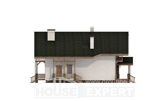 250-003-Л Проект двухэтажного дома с мансардой, большой коттедж из газобетона, House Expert