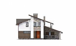 200-010-П Проект двухэтажного дома мансардный этаж и гаражом, просторный дом из газосиликатных блоков, House Expert