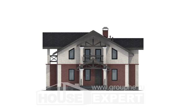 160-014-Л Проект двухэтажного дома, скромный домик из керамзитобетонных блоков, House Expert