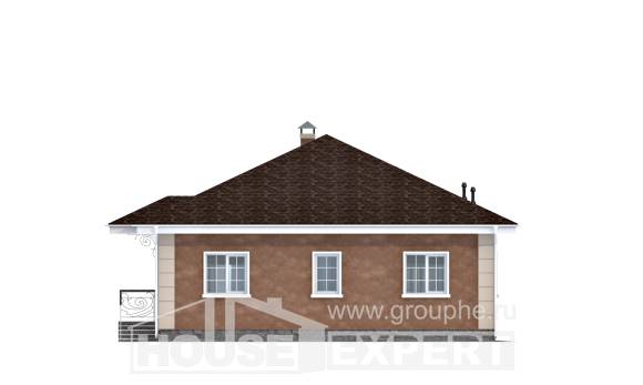 100-001-Л Проект одноэтажного дома, недорогой загородный дом из газосиликатных блоков, House Expert