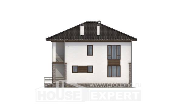 170-005-П Проект двухэтажного дома, бюджетный домик из блока, House Expert