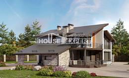 200-010-П Проект двухэтажного дома с мансардой и гаражом, красивый домик из керамзитобетонных блоков, House Expert