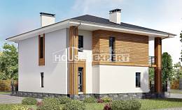 180-015-П Проект двухэтажного дома, классический загородный дом из пеноблока, House Expert