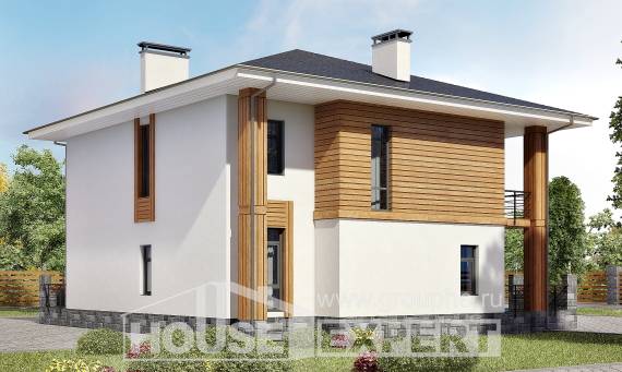 180-015-П Проект двухэтажного дома, классический загородный дом из пеноблока, House Expert
