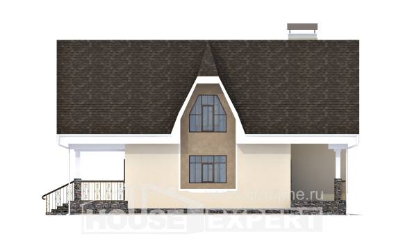 125-001-Л Проект двухэтажного дома с мансардным этажом, красивый загородный дом из твинблока, House Expert