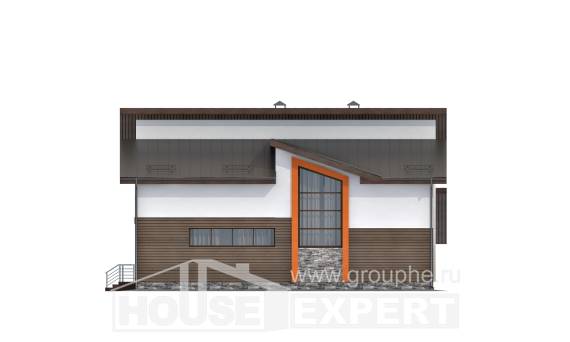 200-010-П Проект двухэтажного дома мансардный этаж, гараж, простой загородный дом из теплоблока, House Expert