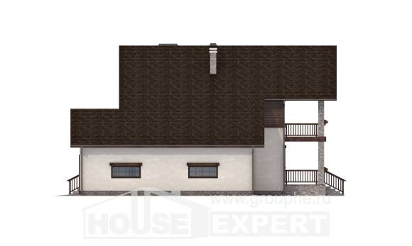 200-003-П Проект двухэтажного дома, гараж, просторный дом из поризованных блоков, House Expert
