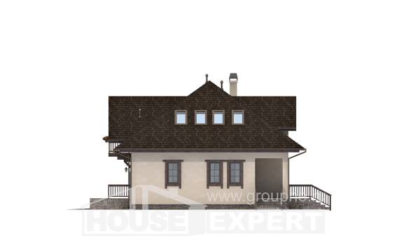 200-001-Л Проект двухэтажного дома с мансардным этажом, гараж, классический домик из арболита, House Expert