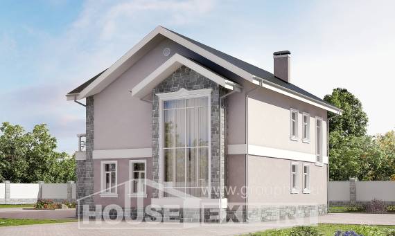 170-008-П Проект двухэтажного дома, уютный дом из твинблока, House Expert