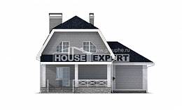 160-006-Л Проект двухэтажного дома с мансардой и гаражом, бюджетный коттедж из теплоблока, House Expert